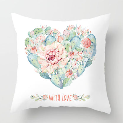 Watercolour Modern Flowers Green Cushion Cover - Adore India   