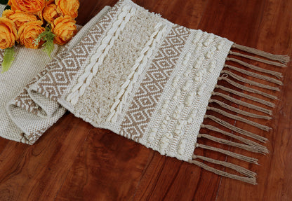 Nova Boho Table Runner with Fringe Perfect for Beach House Decoration