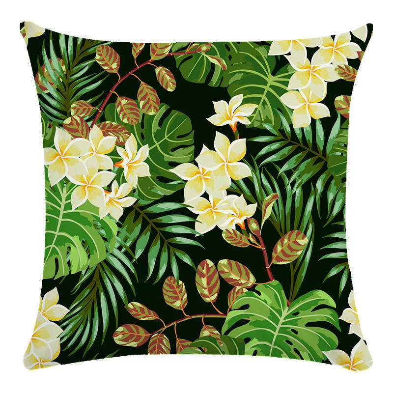 Tropical Flower Bird Printed Super Soft Pillowcase Cushion Cover - Adore India   