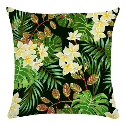 Tropical Flower Bird Printed Super Soft Pillowcase Cushion Cover - Adore India   