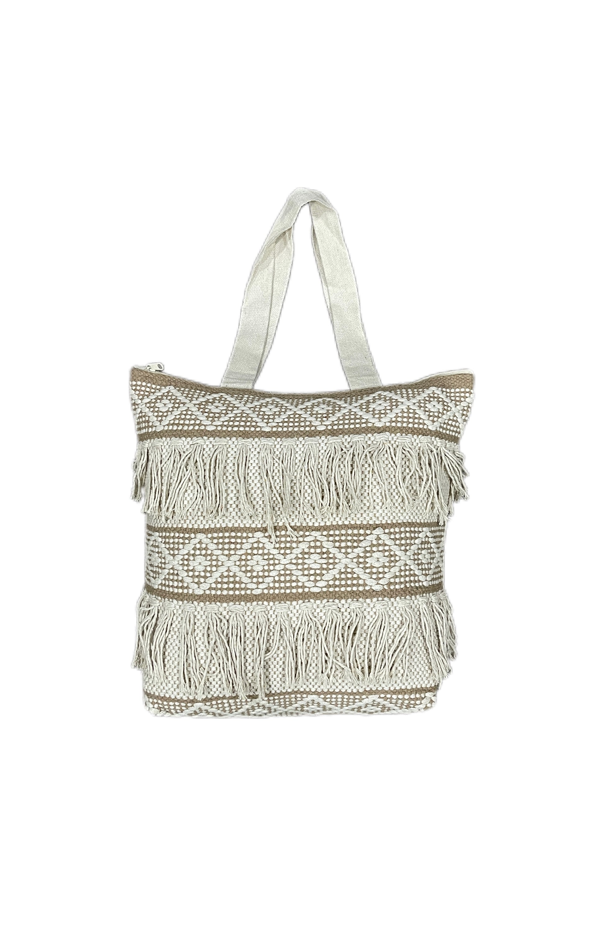 Cotton Boho Handmade Tufted Tote Bag - Adore India   