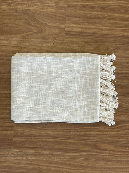 Bohemian Natural Slub Cotton Bedding Throw Blanket - Adore India   
