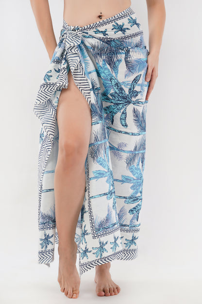 Cotton Palm Bloom Floral Printed Beach Sarongs Wrap