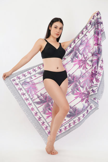 Cotton Palm Bloom Floral Printed Beach Sarongs Wrap