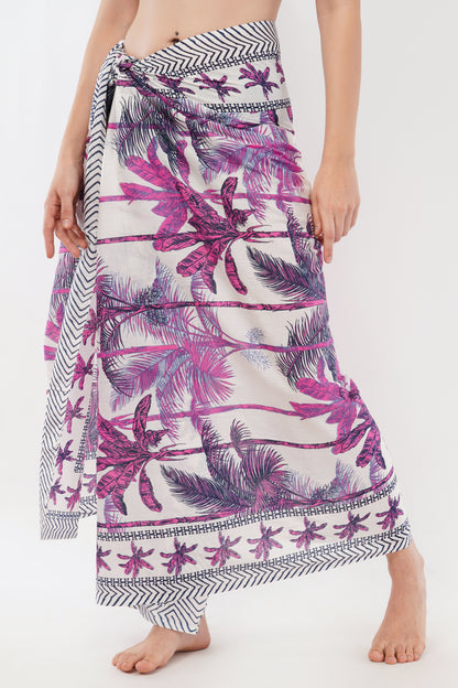 Cotton Palm Bloom Floral Printed Beach Sarongs Wrap
