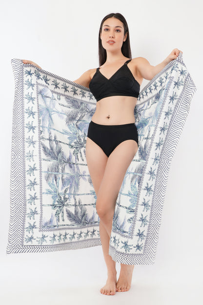 Cotton Palm Bloom Floral Printed Beach Sarongs Wrap