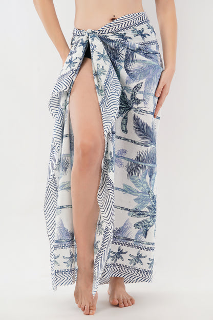 Cotton Palm Bloom Floral Printed Beach Sarongs Wrap