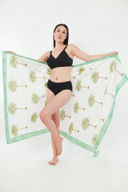 Cotton Palm Tree Printed Beach Sarongs Wrap