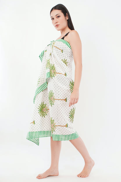 Cotton Palm Tree Printed Beach Sarongs Wrap