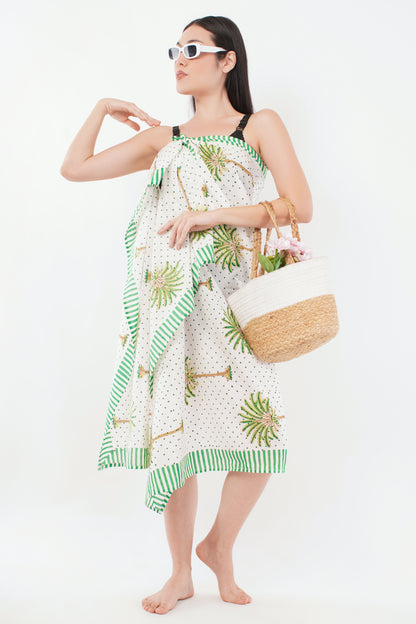 Cotton Palm Tree Printed Beach Sarongs Wrap