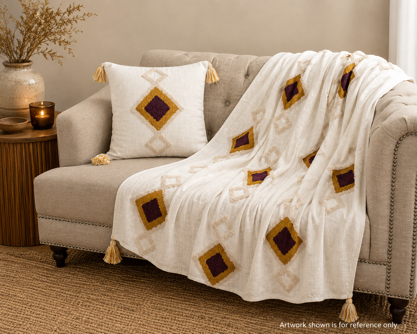 Bohemian Diamond Cotton Bedding Throw Blanket-2