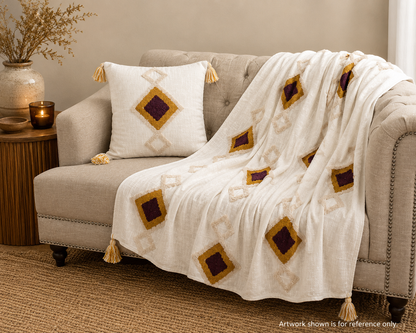 Bohemian Diamond Cotton Bedding Throw Blanket-2
