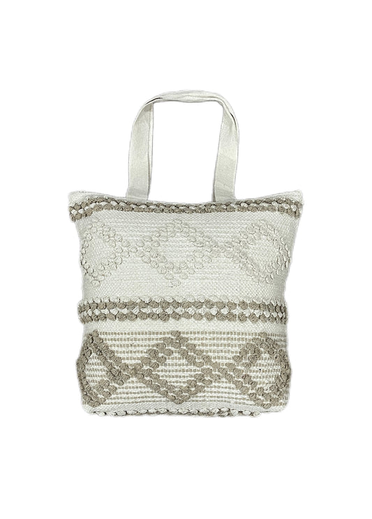 Cotton Boho Handmade Tufted Tote Bag - Adore India   