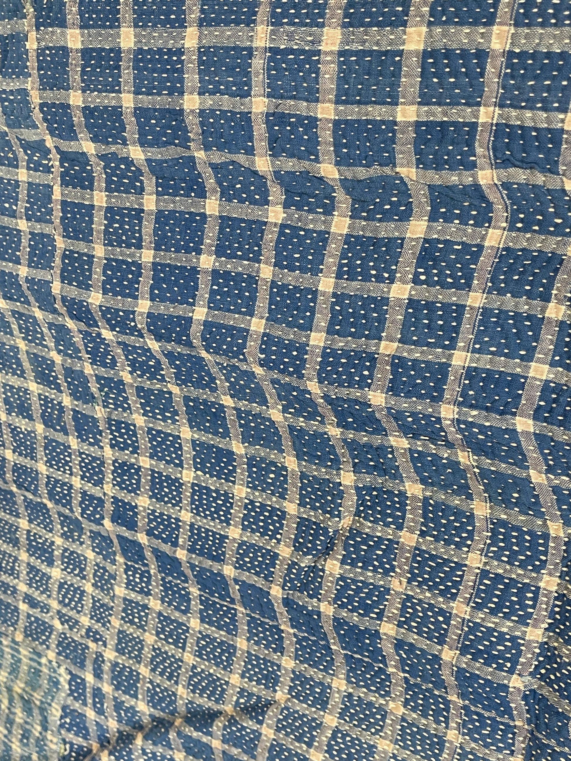Indian Handmade Cotton Reversible Vintage Kantha Quilt Bedspread Throw- Anita - Adore India   
