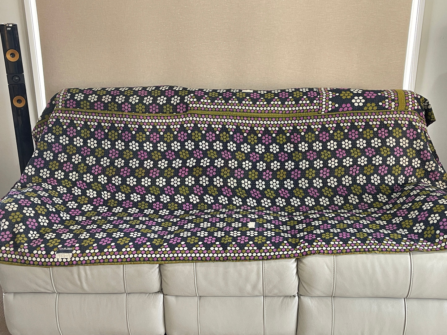 Indian Handmade Cotton Vintage Kantha Quilt Bedspread Throw- Aarti - Adore India   