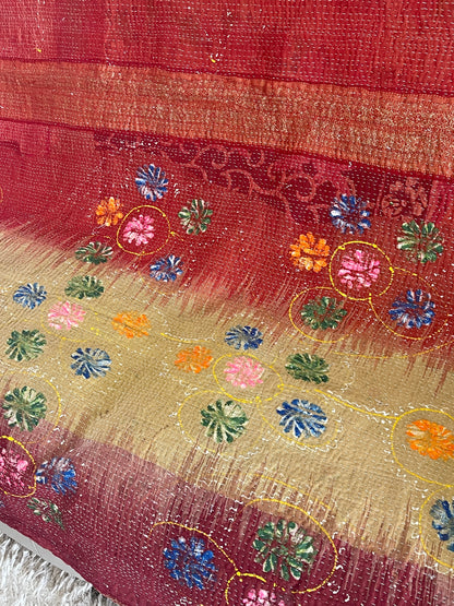 Indian Handmade Reversible Vintage Kantha Quilt Bedspread Mahi - Adore India   