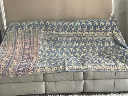 Indian Handmade Reversible Vintage Kantha Quilt Bedspread Reema - Adore India   
