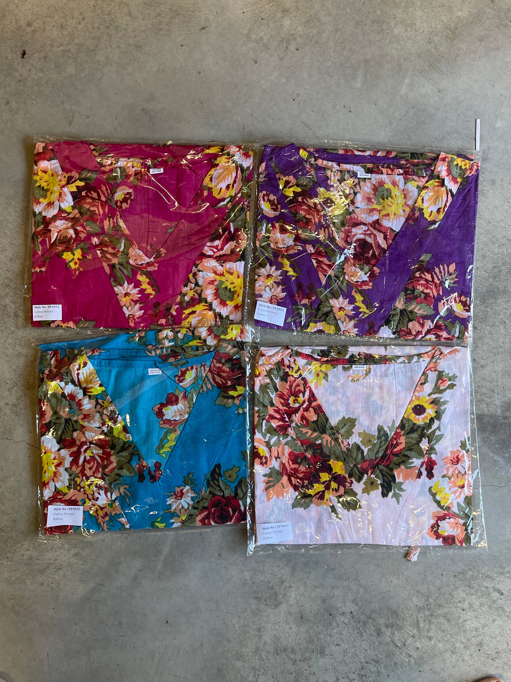 Wholesale Bulk Lot Women Cotton Vintage Floral Printed  Kaftan - Adore India   