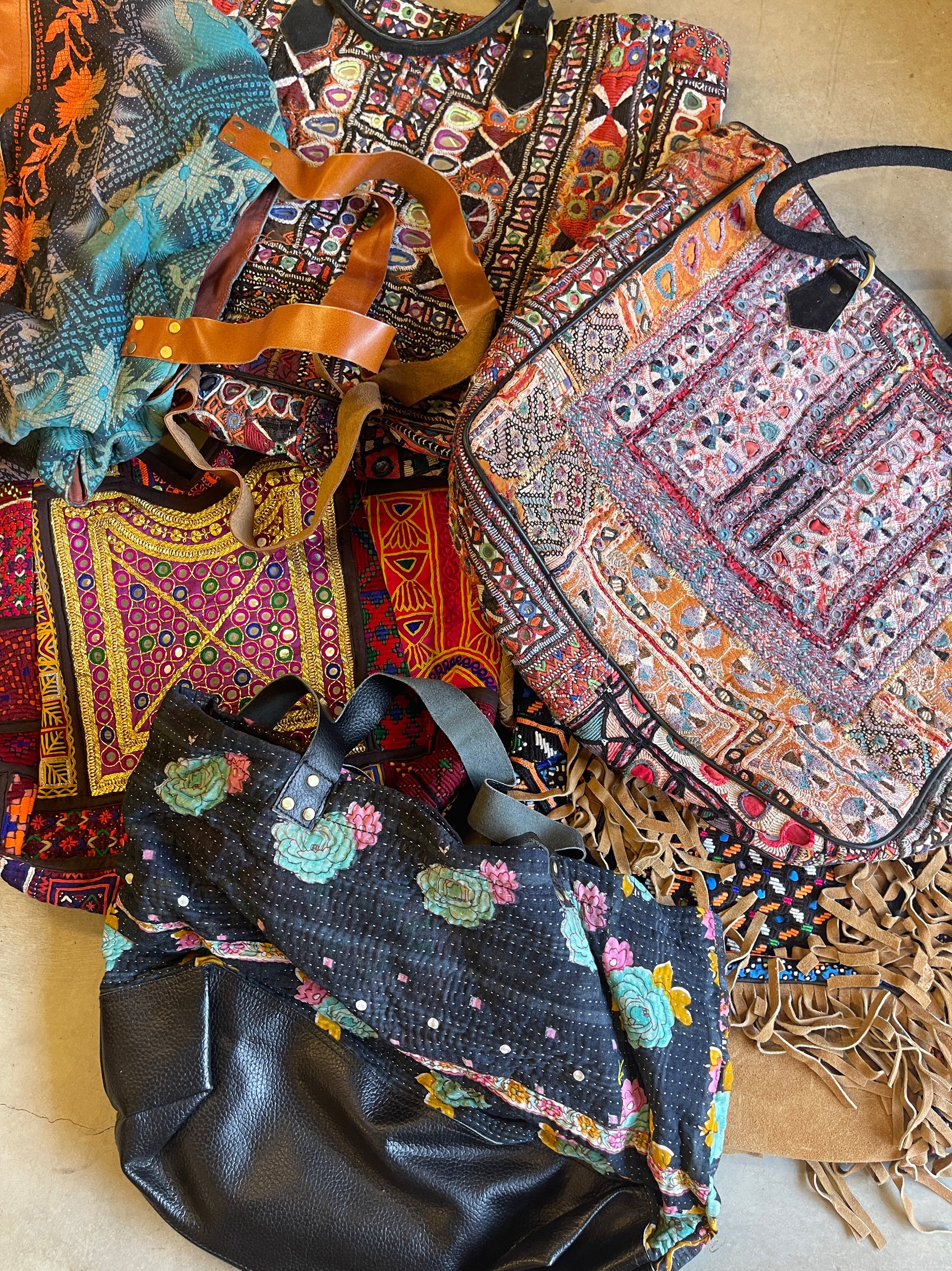 Bohemian Banjara Heavy Hand Embroidered Bags Wholesale Lot- 30 Pcs - Adore India   