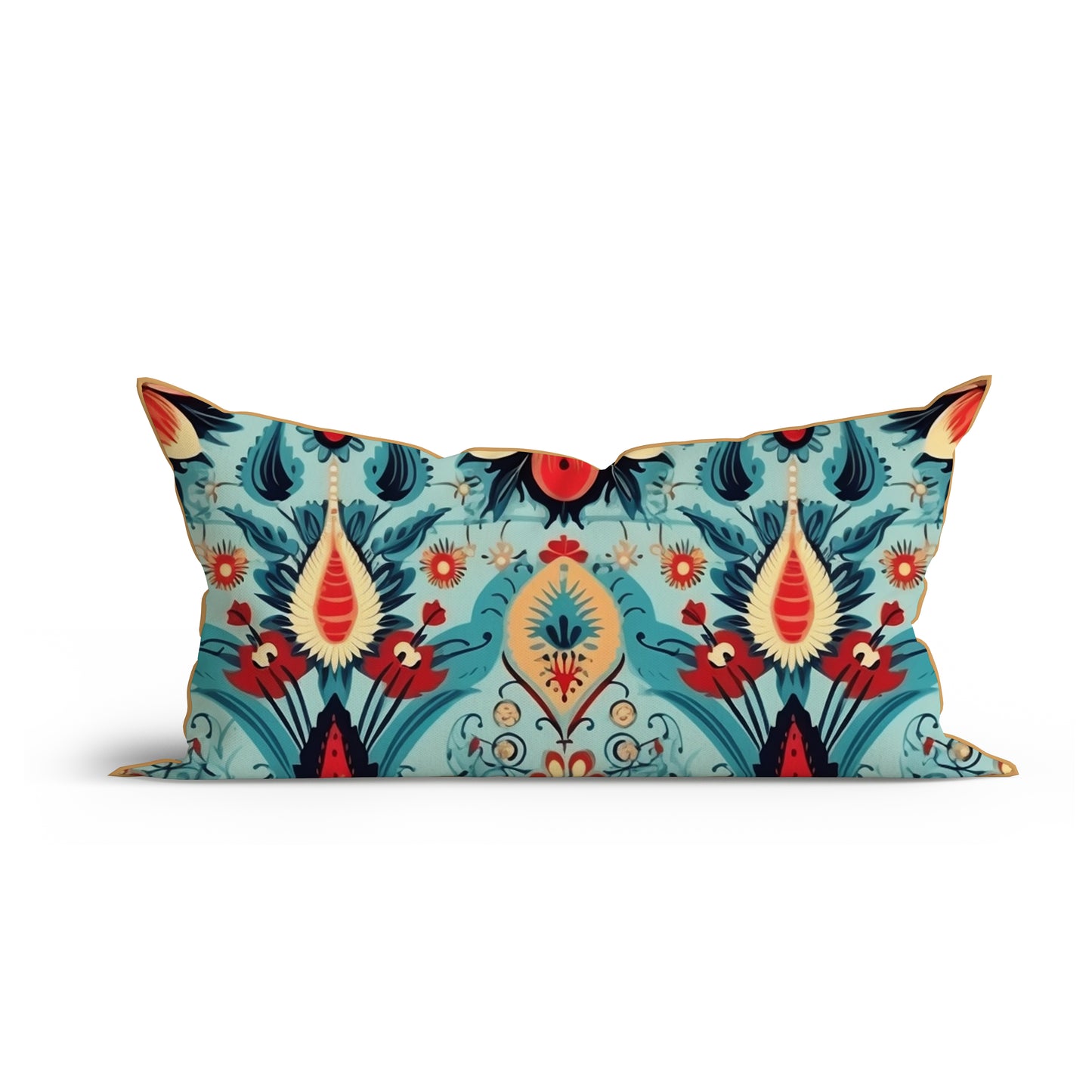 Bohemian Floral Delight Printed Sofa Cushion Cover Set with Piping  - Adore India