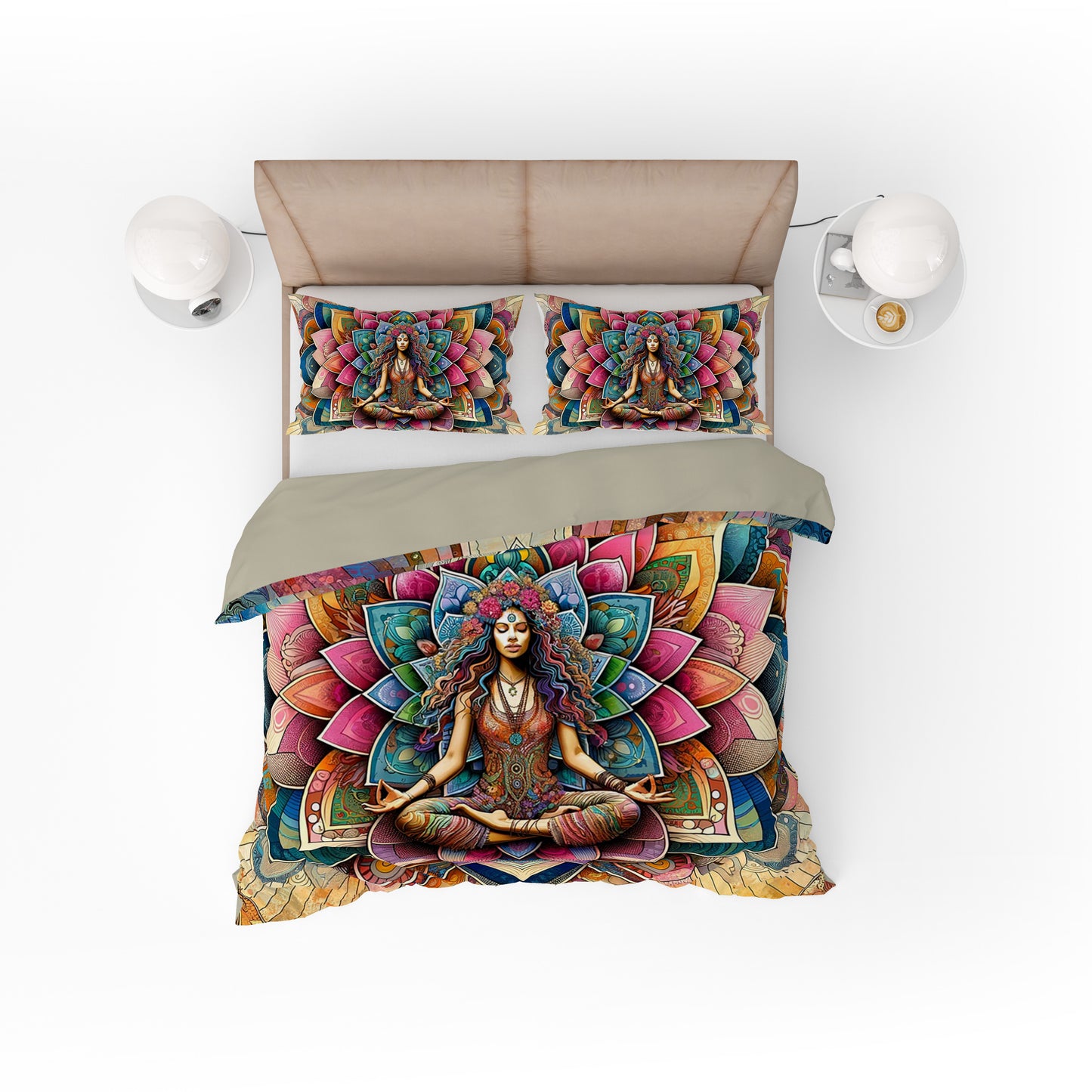 Bohemian Soul Meditation Reversible Quilt Cover Duvet Cover Set - Adore India   