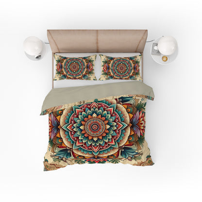 Bohemian Vintage Floral Mandala Reversible Quilt Cover Duvet Cover Set - Adore India   