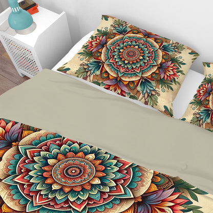 Bohemian Vintage Floral Mandala Reversible Quilt Cover Duvet Cover Set - Adore India   