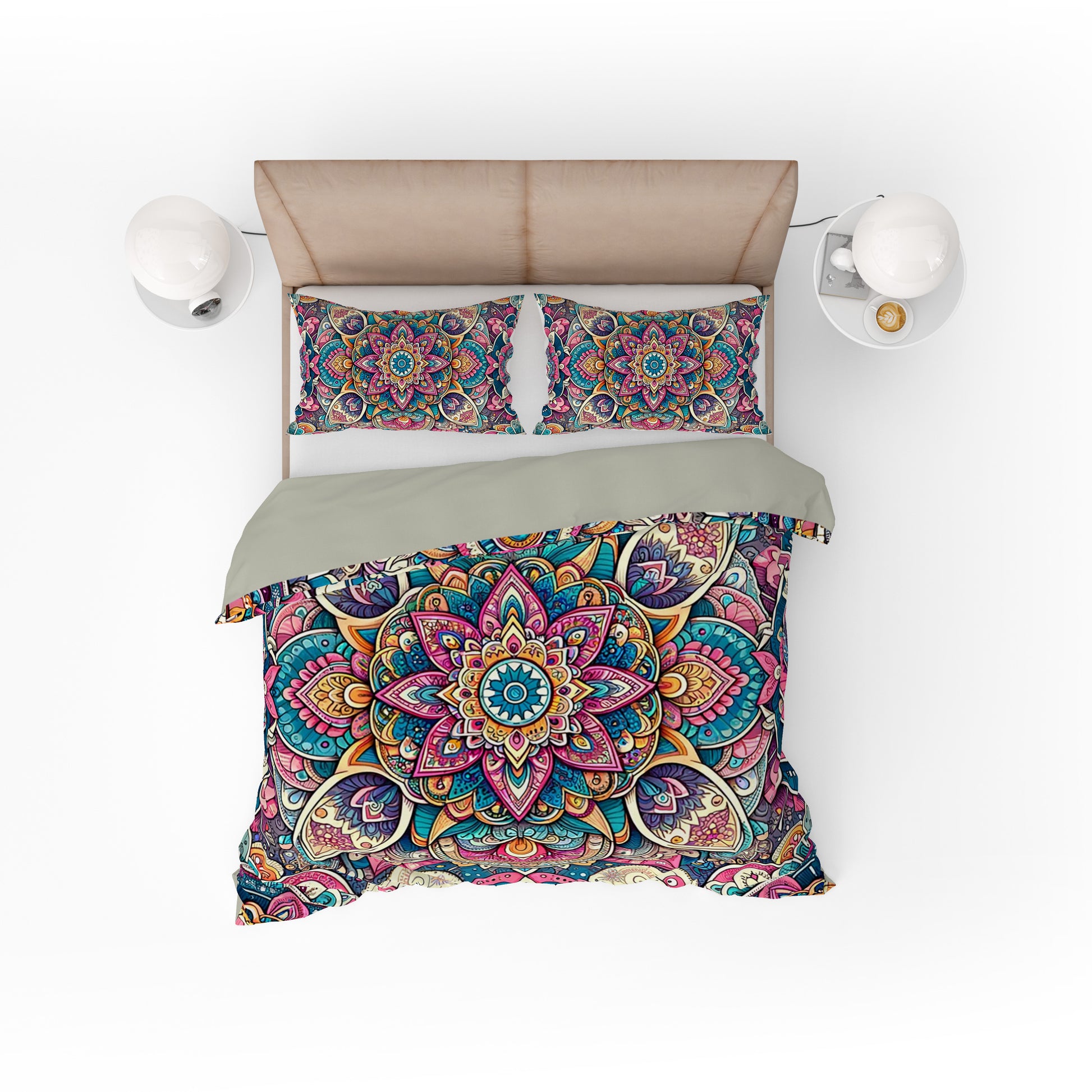 Bohemian True Spirit Mandala Reversible Quilt Cover Duvet Cover Set - Adore India   