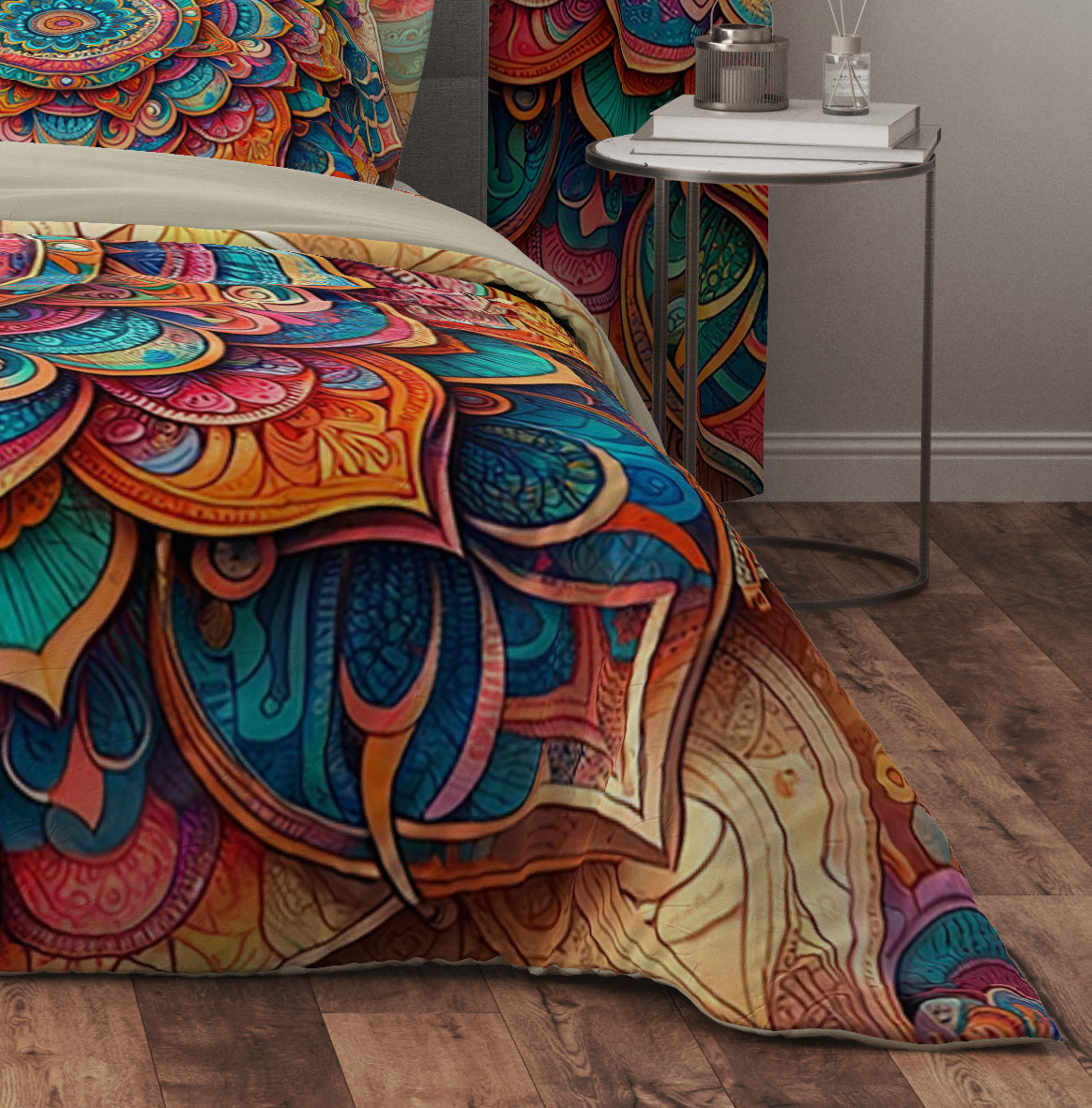 Colourful Bold Bohemian Reversible Quilt Cover Duvet Cover Set - Adore India   