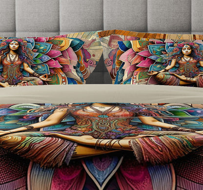 Bohemian Soul Meditation Reversible Quilt Cover Duvet Cover Set - Adore India   