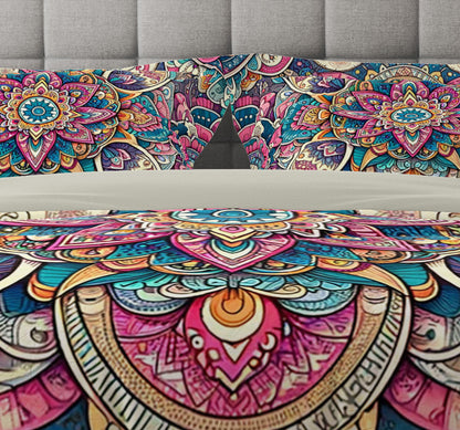 Bohemian True Spirit Mandala Reversible Quilt Cover Duvet Cover Set - Adore India   