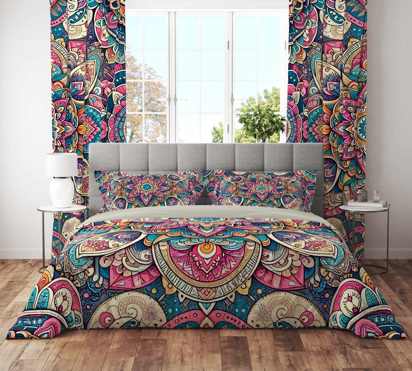Bohemian True Spirit Mandala Reversible Quilt Cover Duvet Cover Set - Adore India   