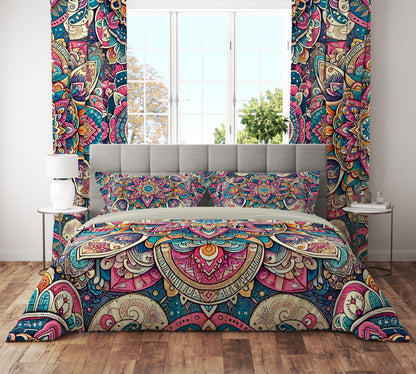 Bohemian True Spirit Mandala Reversible Quilt Cover Duvet Cover Set - Adore India   