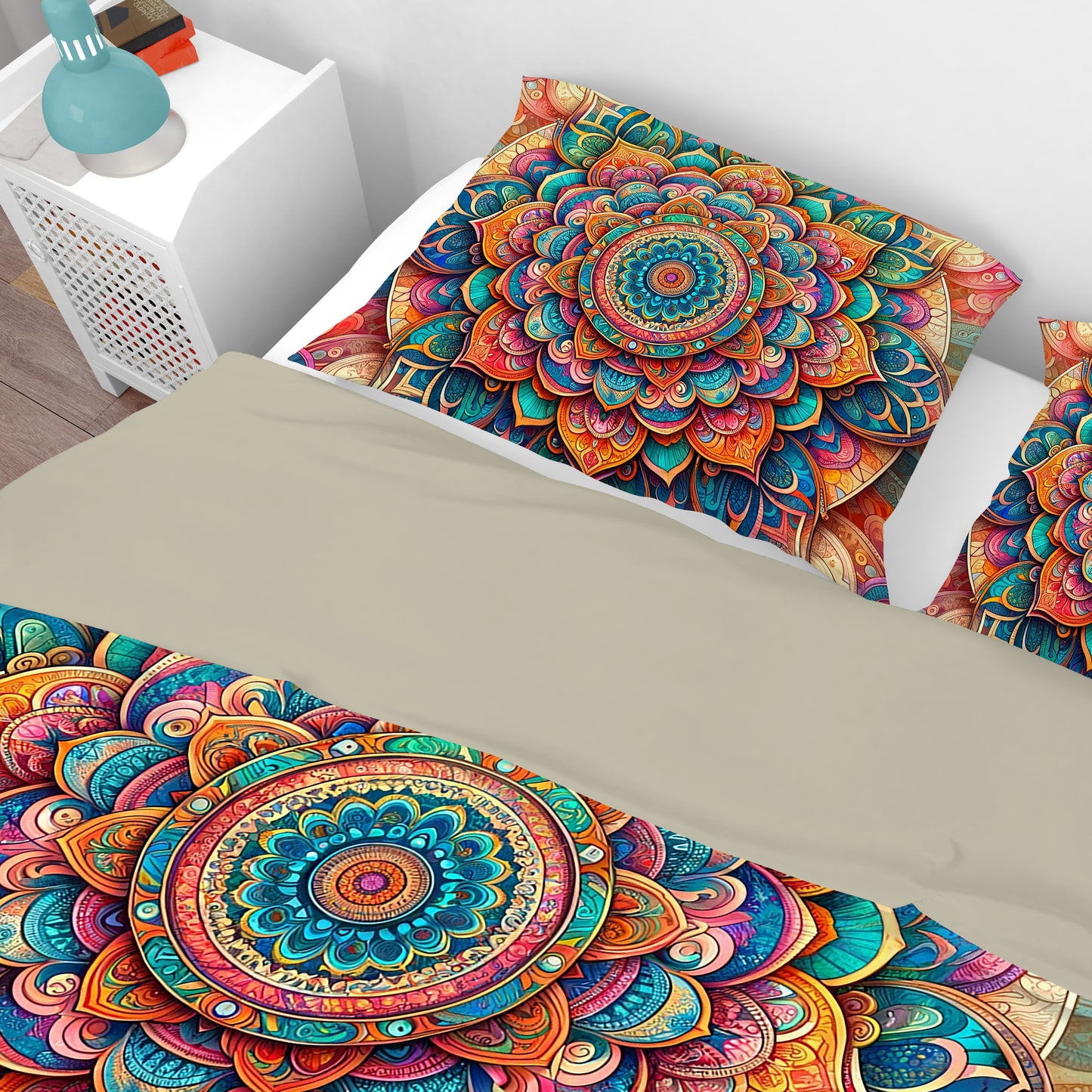 Colourful Bold Bohemian Reversible Quilt Cover Duvet Cover Set - Adore India   