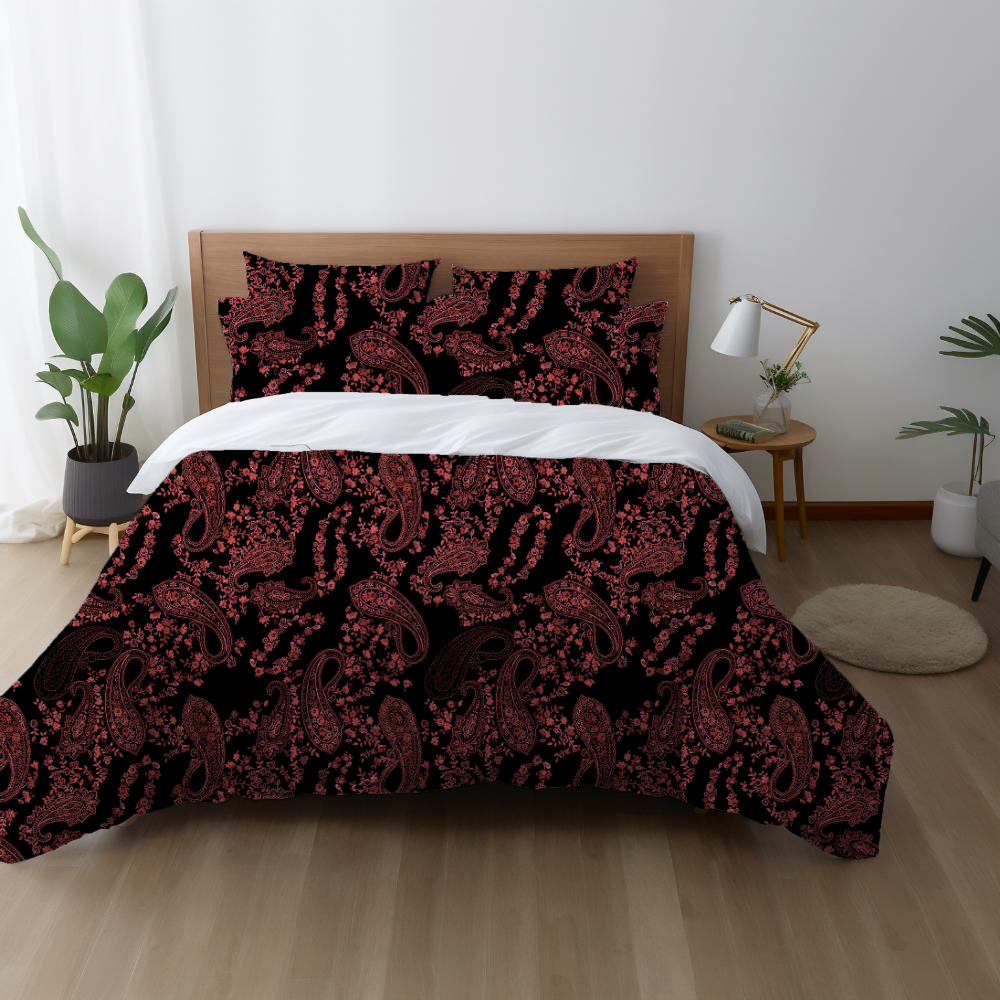 Red Paisley - Elegance Meets Drama for a Chic Bedroom Upgrade - Adore India   