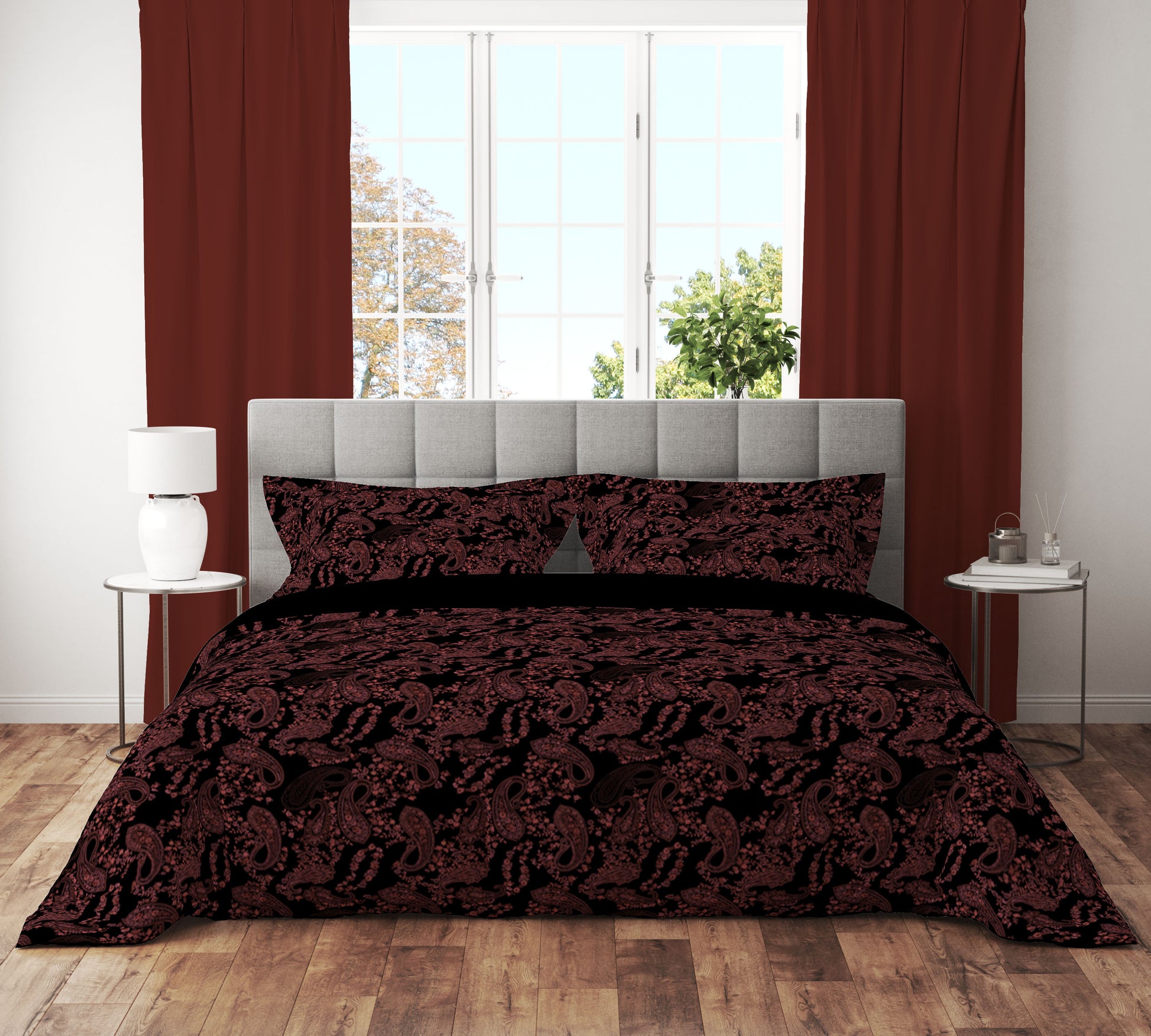 Red Paisley - Elegance Meets Drama for a Chic Bedroom Upgrade - Adore India   