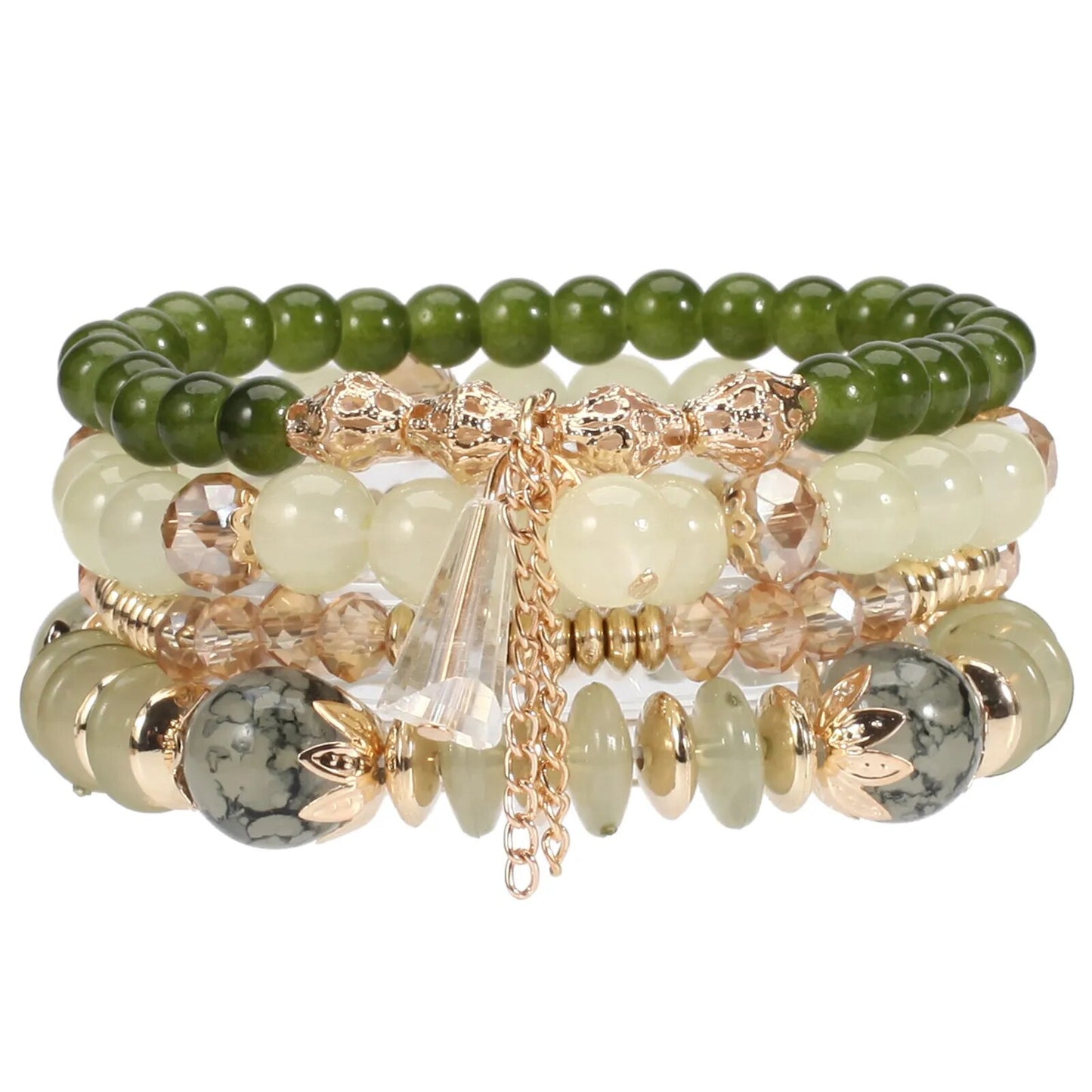 Bohemian Handmade Crystal Beaded Multi Colour Bracelet with Charm - Adore India   