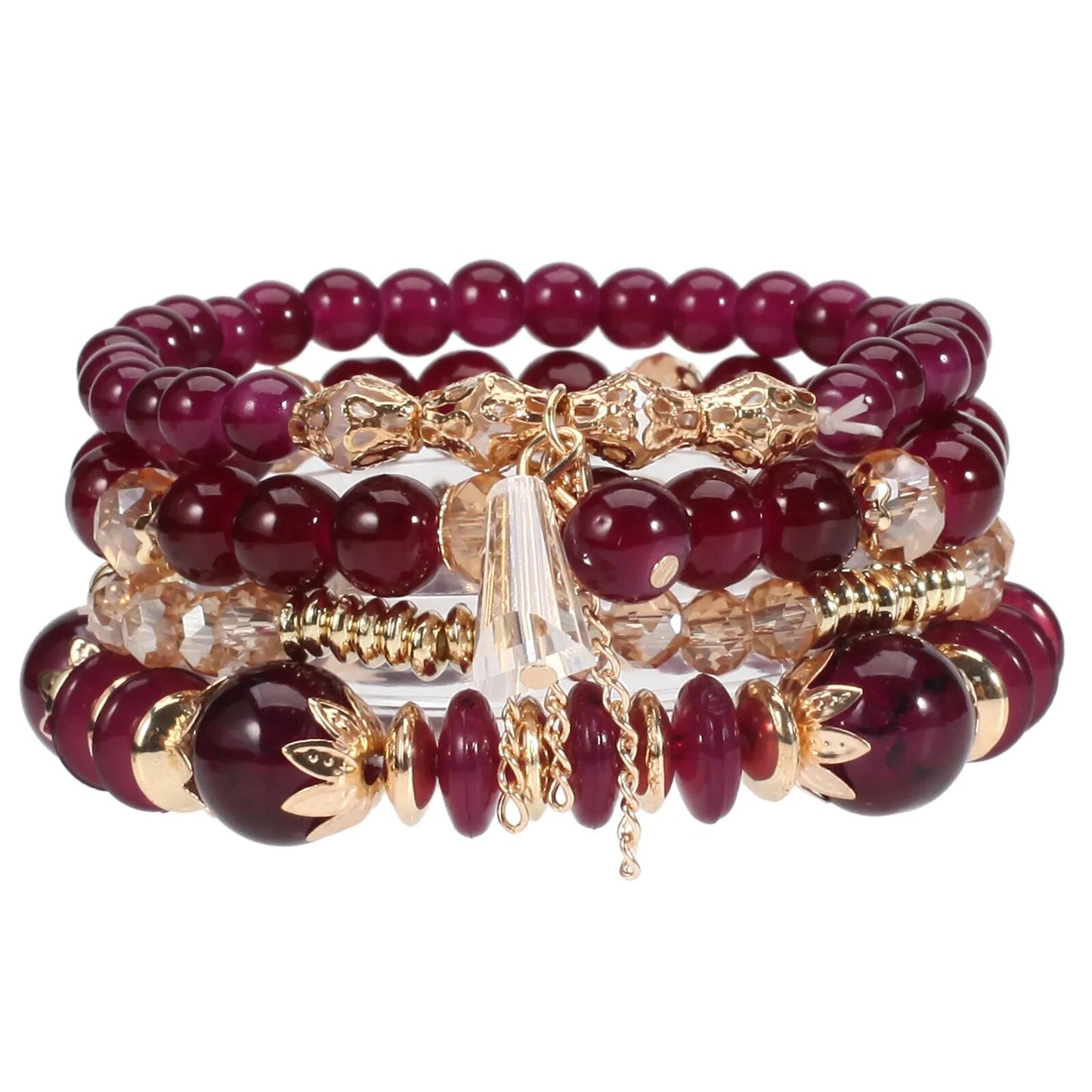 Bohemian Handmade Crystal Beaded Multi Colour Bracelet with Charm - Adore India   