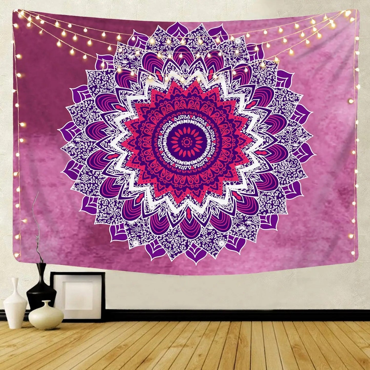 Indian Mandala Tapestry Psychedelic Passion Pink Wall Hanging Boho Decor - Adore India   