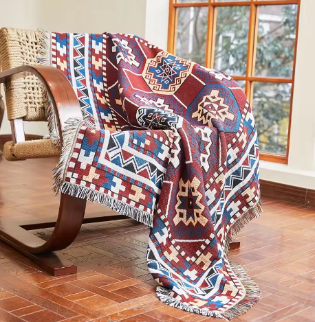 Malwa Bohemian Cotton Picnic Rug Blanket Tapestry - Adore India   