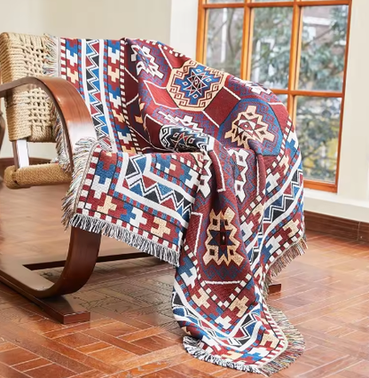 Malwa Bohemian Cotton Picnic Rug Blanket Tapestry - Adore India   