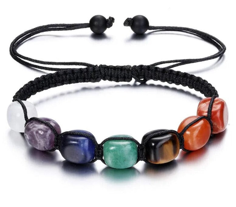Bohemian 7 Chakra Stone Bead Yoga Meditation Bracelet - Adore India   