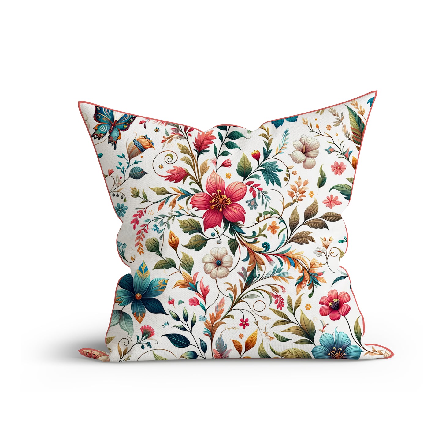 Bohemian Crimson Bloom Elegance Printed Cotton-Adore India