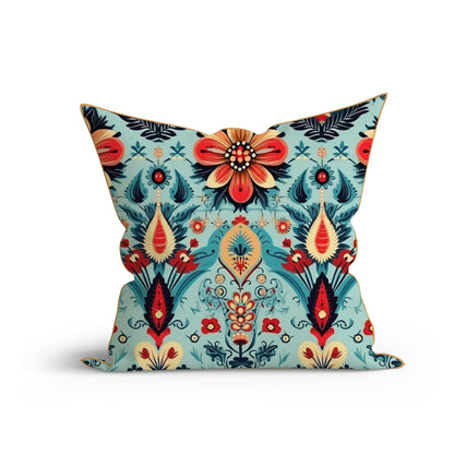 Bohemian Floral Delight Printed Sofa Cushion Cover Set with Piping  - Adore India
