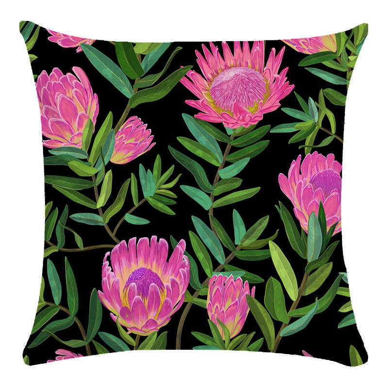 Tropical Flower Bird Printed Super Soft Pillowcase Cushion Cover - Adore India   