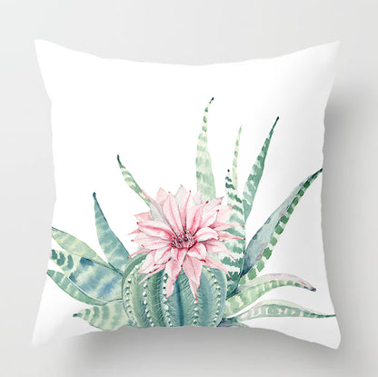 Watercolour Modern Flowers Green Cushion Cover - Adore India   