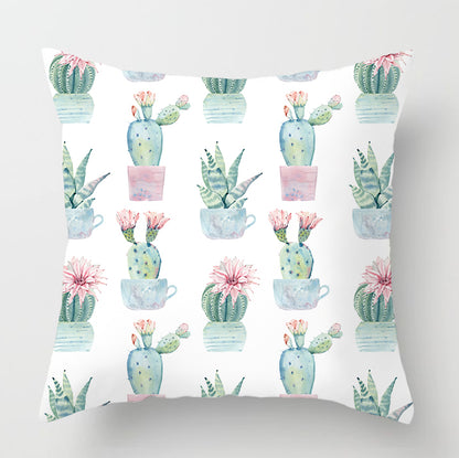 Watercolour Modern Flowers Green Cushion Cover - Adore India   