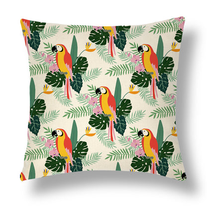Tropical Colourful Linen Throw Pillow Case Cushion Cover - Adore India   