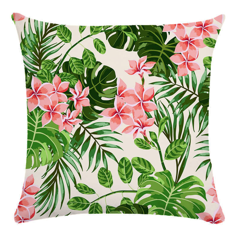 Tropical Flower Bird Printed Super Soft Pillowcase Cushion Cover - Adore India   