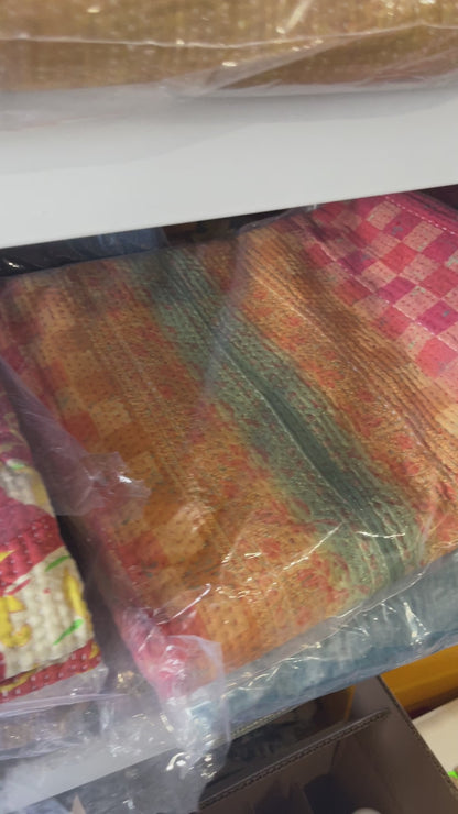 Vintage Kantha Quilts 5 Pcs Bulk Lot